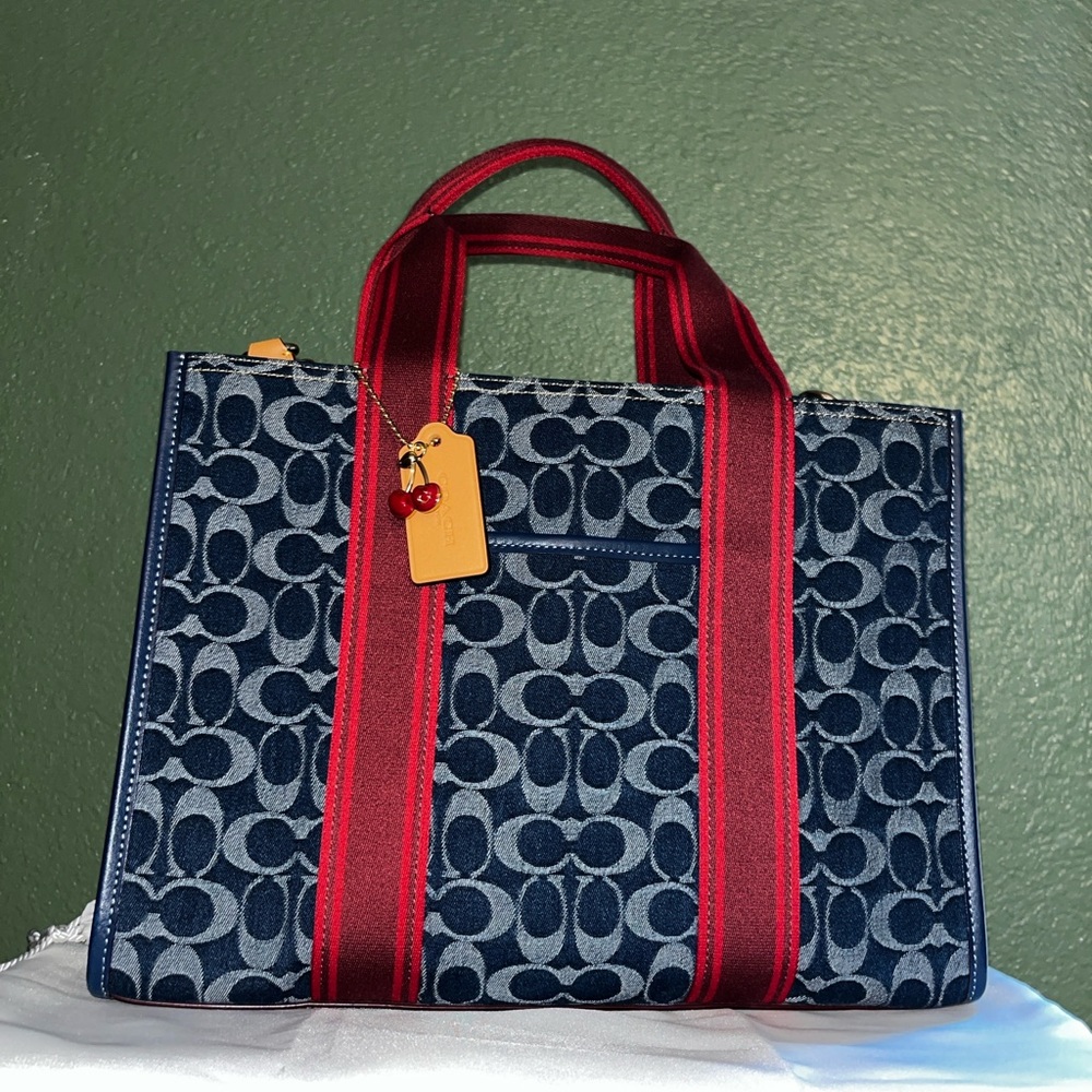 Coach Smith Tote in Signature Denim Jacquard